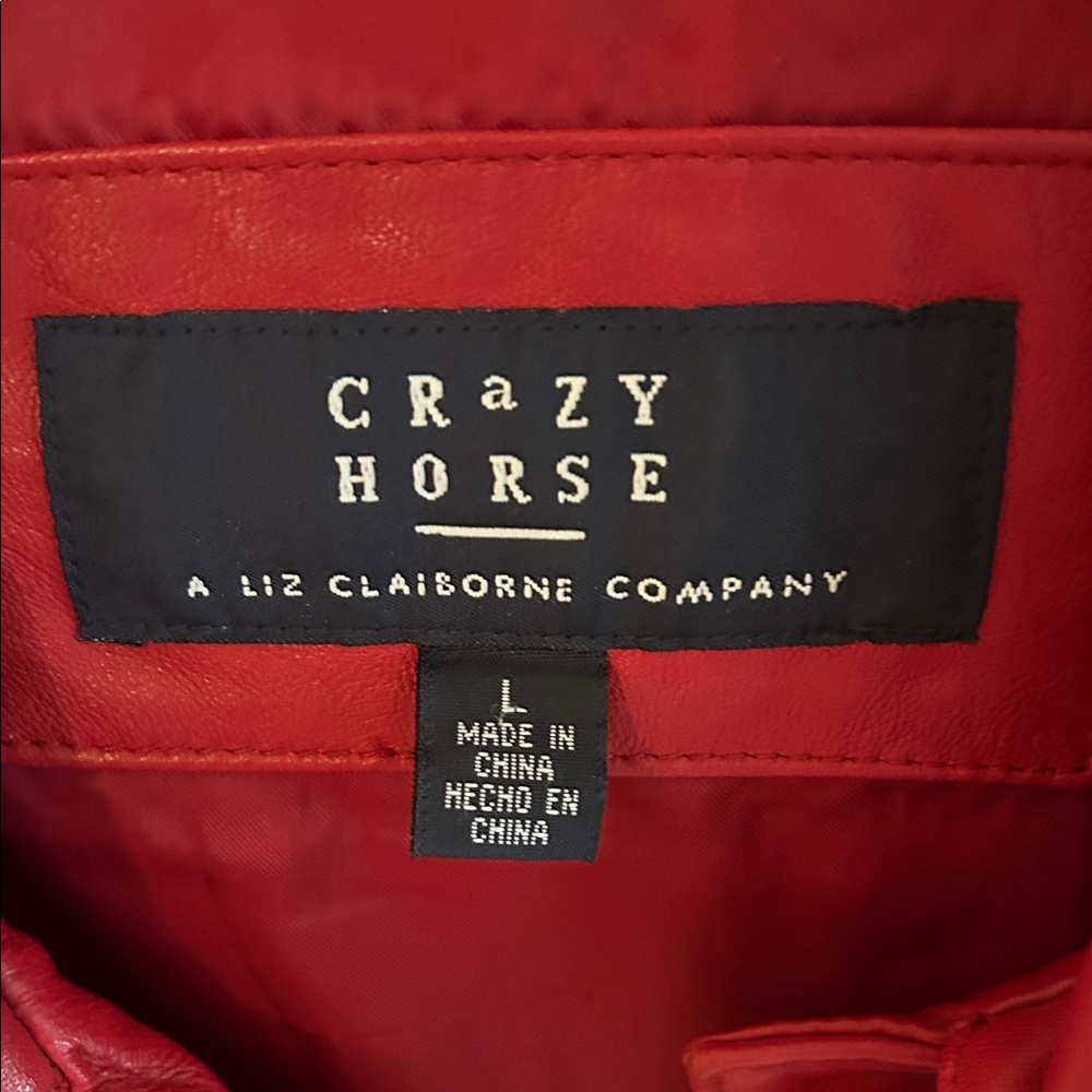 Chic Red Leather Jacket 100% leather. Worn once. - Picture 2 of 3